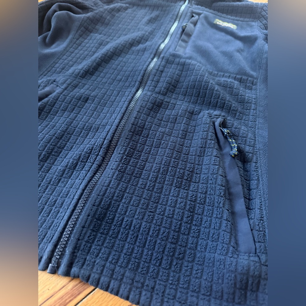 LL Bean Mountain Classic Windproof Fleece Jacket Womens Sz M Full Zip Navy Blue - Picture 4 of 11